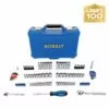 Kobalt Centennial 100-Piece Standard (SAE) and Metric Combination Polished Chrome Mechanics Tool Set (1/4-in; 3/8-in) - Hand Tools