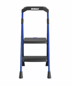 Kobalt 2-Step 300-lb Capacity Black Steel Foldable Step Stool - Ladders & Scaffolding