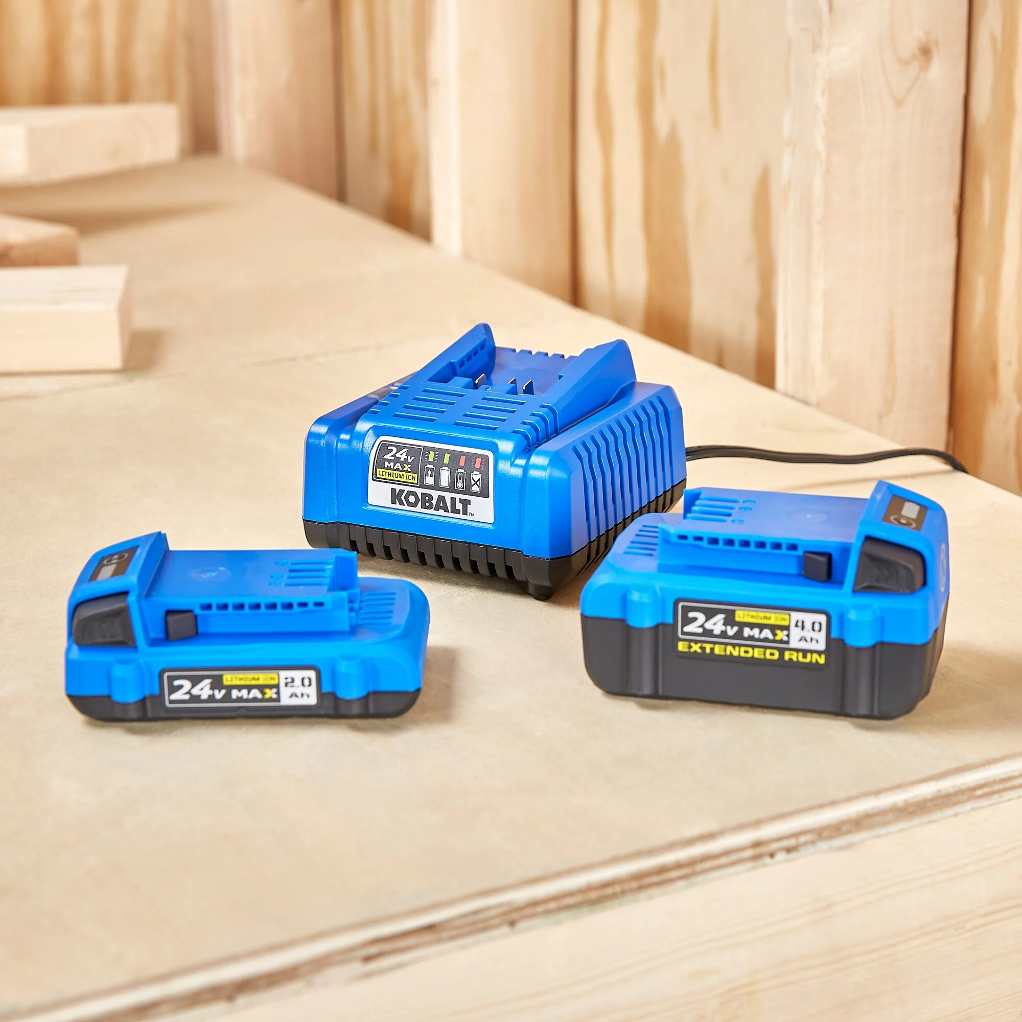 Kobalt 24-Volt Max 2-Pack 2 Amp-Hour; 4 Amp-Hour Lithium Power Tool Battery Kit (Charger Included) - Power Tool Accessories - Image 2