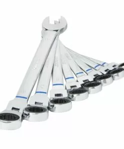 Kobalt 8-Piece Set 12-Point Metric Flexible Head Ratchet Wrench Set - Hand Tools