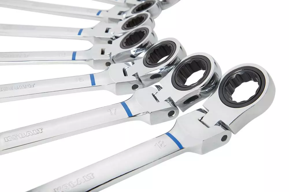 Kobalt 8-Piece Set 12-Point Metric Flexible Head Ratchet Wrench Set - Hand Tools - Image 2