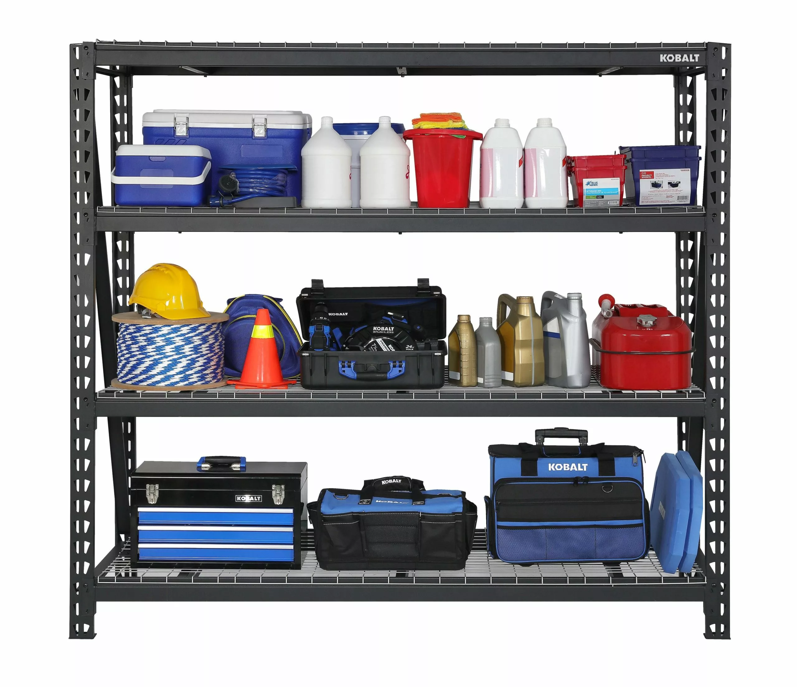 Kobalt 77-in W x 24-in D x 72-in H 4-Tier Heavy Duty Steel Utility - Shelves & Shelving - Image 3