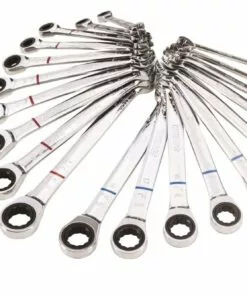 Kobalt In Tray with Removable Rails 20-Piece Set 12-Point Standard (SAE) and Metric Combination Ratchet Wrench Set - Hand Tools