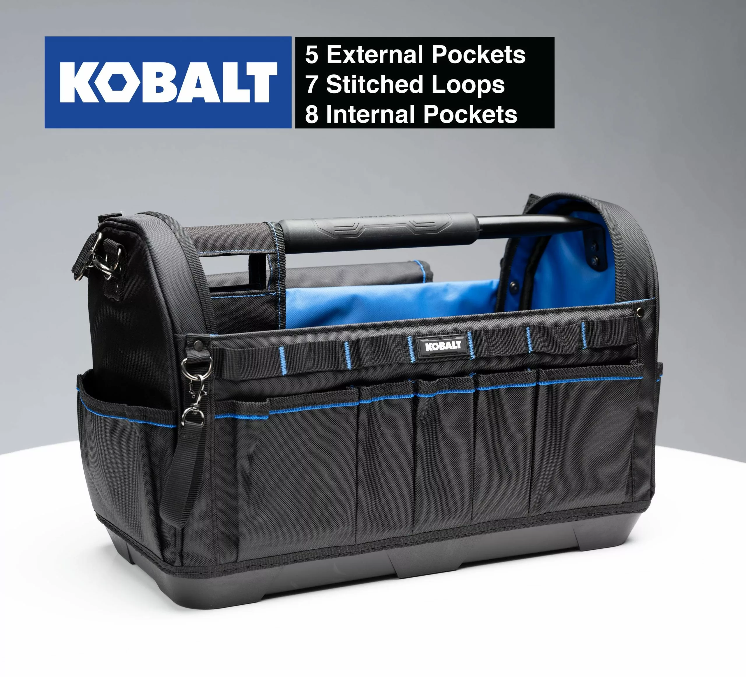 Kobalt Plumbing Tool Bag with Caddy Black, Blue Polyester 12.99-in - Tool Storage & Work Benches - Image 2