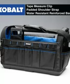 Kobalt Plumbing Tool Bag with Caddy Black, Blue Polyester 12.99-in - Tool Storage & Work Benches