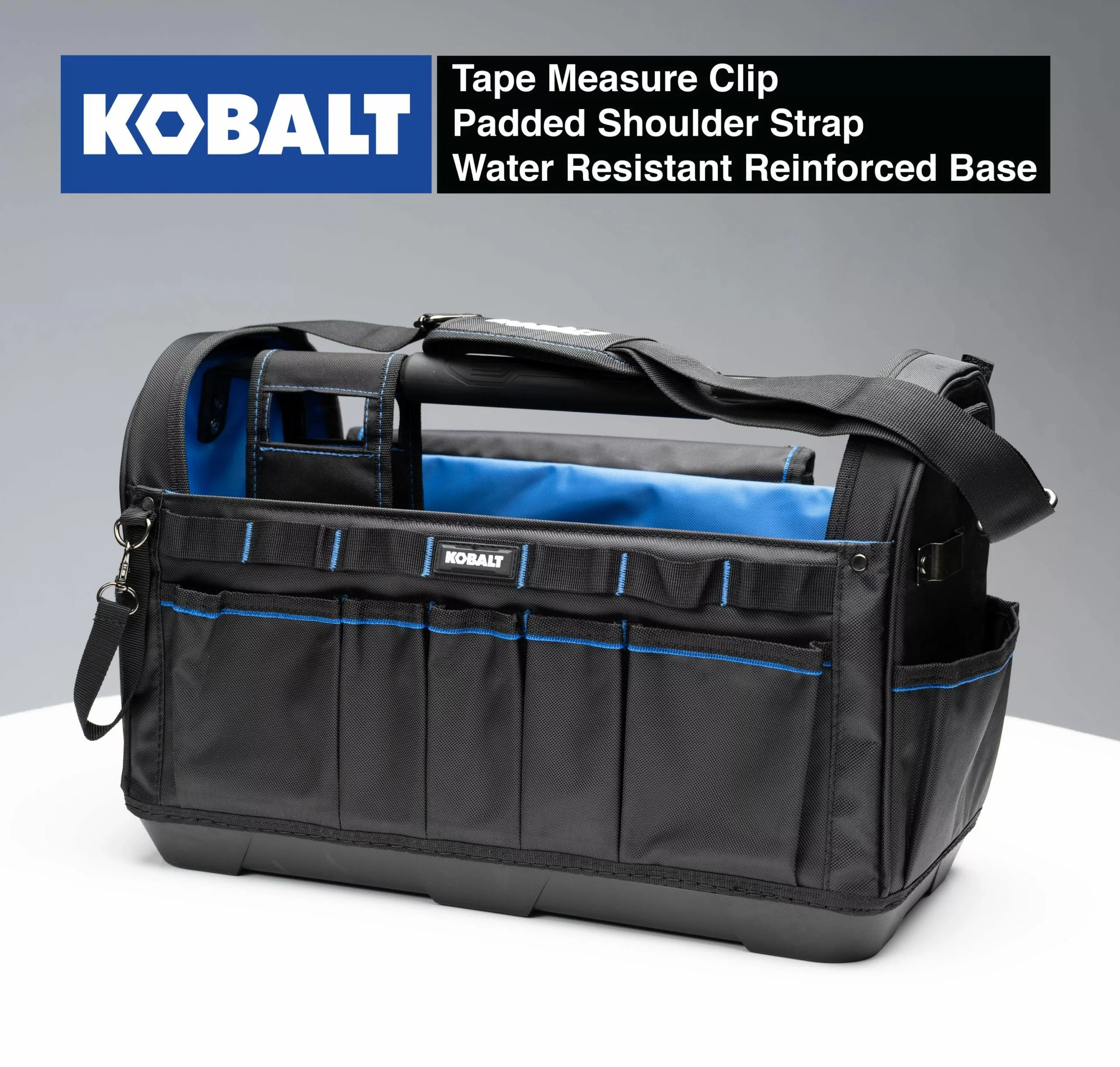 Kobalt Plumbing Tool Bag with Caddy Black, Blue Polyester 12.99-in - Tool Storage & Work Benches