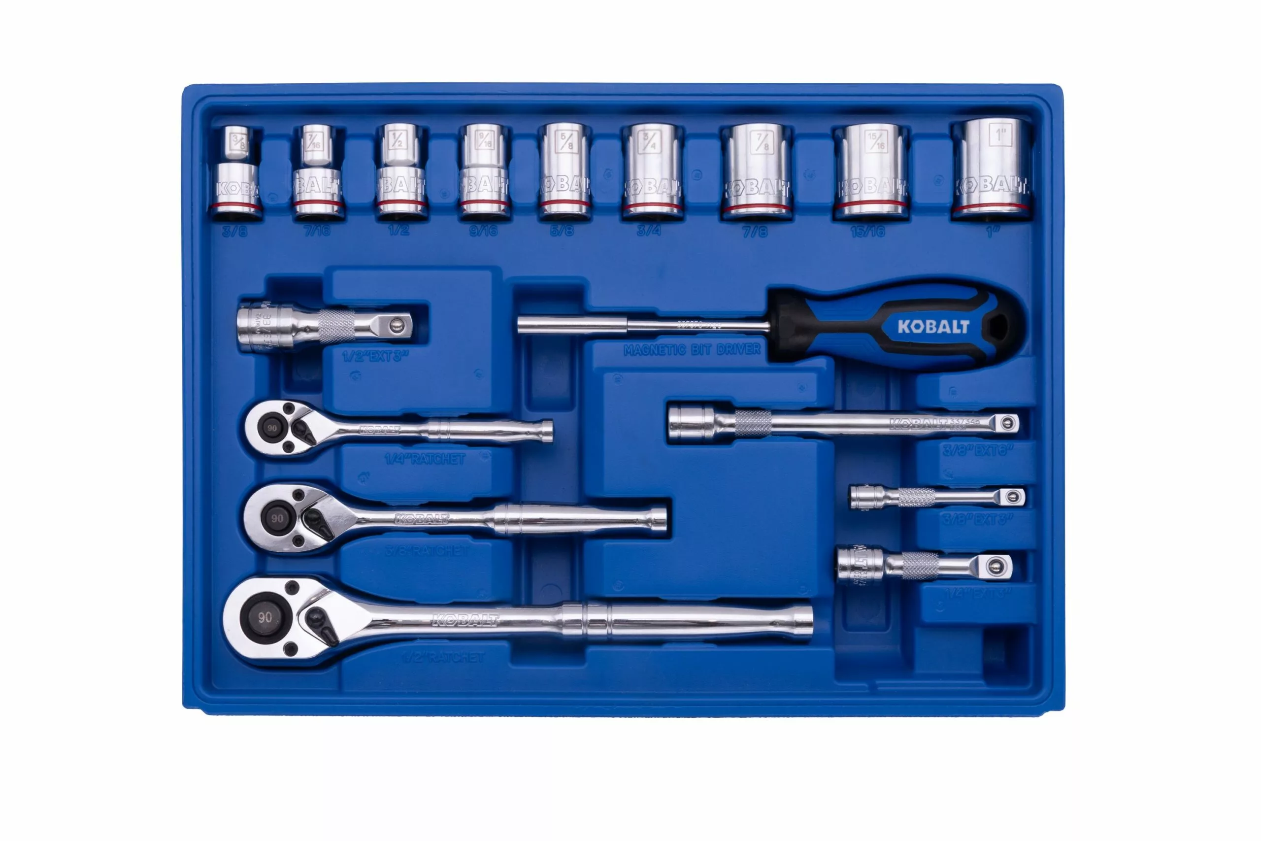 Kobalt 250-Piece Standard (SAE) and Metric Combination Polished Chrome Mechanics Tool Set (1/4-in; 3/8-in) - Hand Tools - Image 7