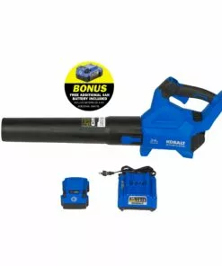 Kobalt 24-volt 500-CFM Brushless Handheld Cordless Electric Leaf Blower 4 Ah (Battery & Charger Included) - Outdoor Tools & Equipment