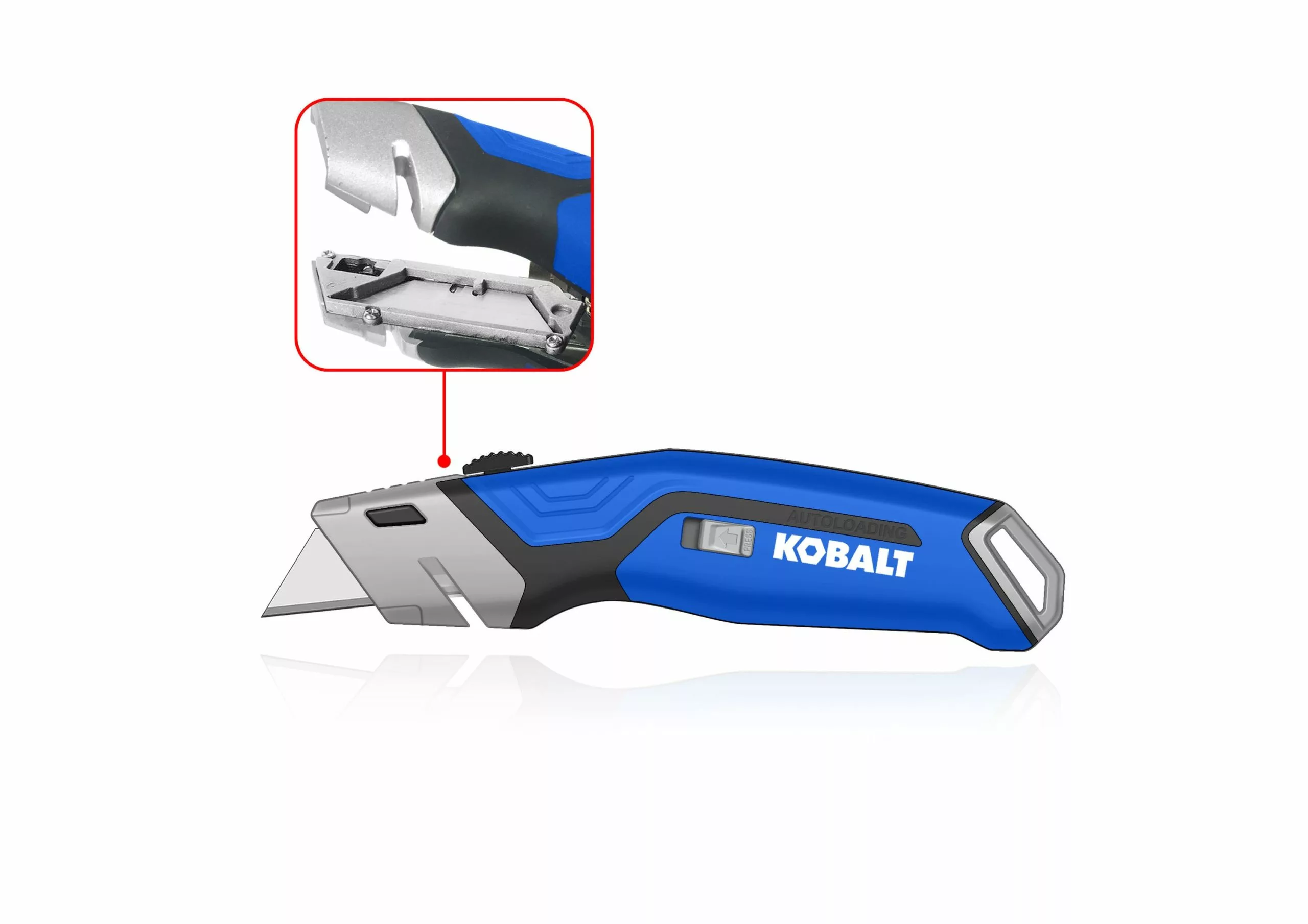 Kobalt Kobalt Auto Loading Retractable Utility Knife 18mm 5-Blade Retractable Utility Knife with On Tool Blade Storage - Hand Tools