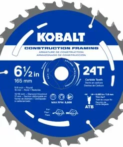 Kobalt 6-1/2-in 24-Tooth Tungsten Carbide-tipped Steel Circular Saw Blade - Power Tool Accessories
