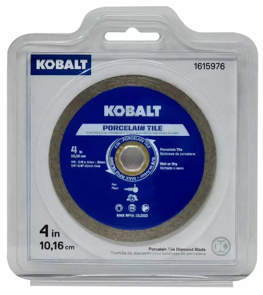 Kobalt 4-in Wet or Dry Porcelain Continuous Diamond Saw Blade - Power Tool Accessories - Image 4