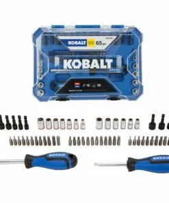 Kobalt 65-Piece Standard (SAE) and Metric Combination Polished Chrome Mechanics Tool Set - Hand Tools