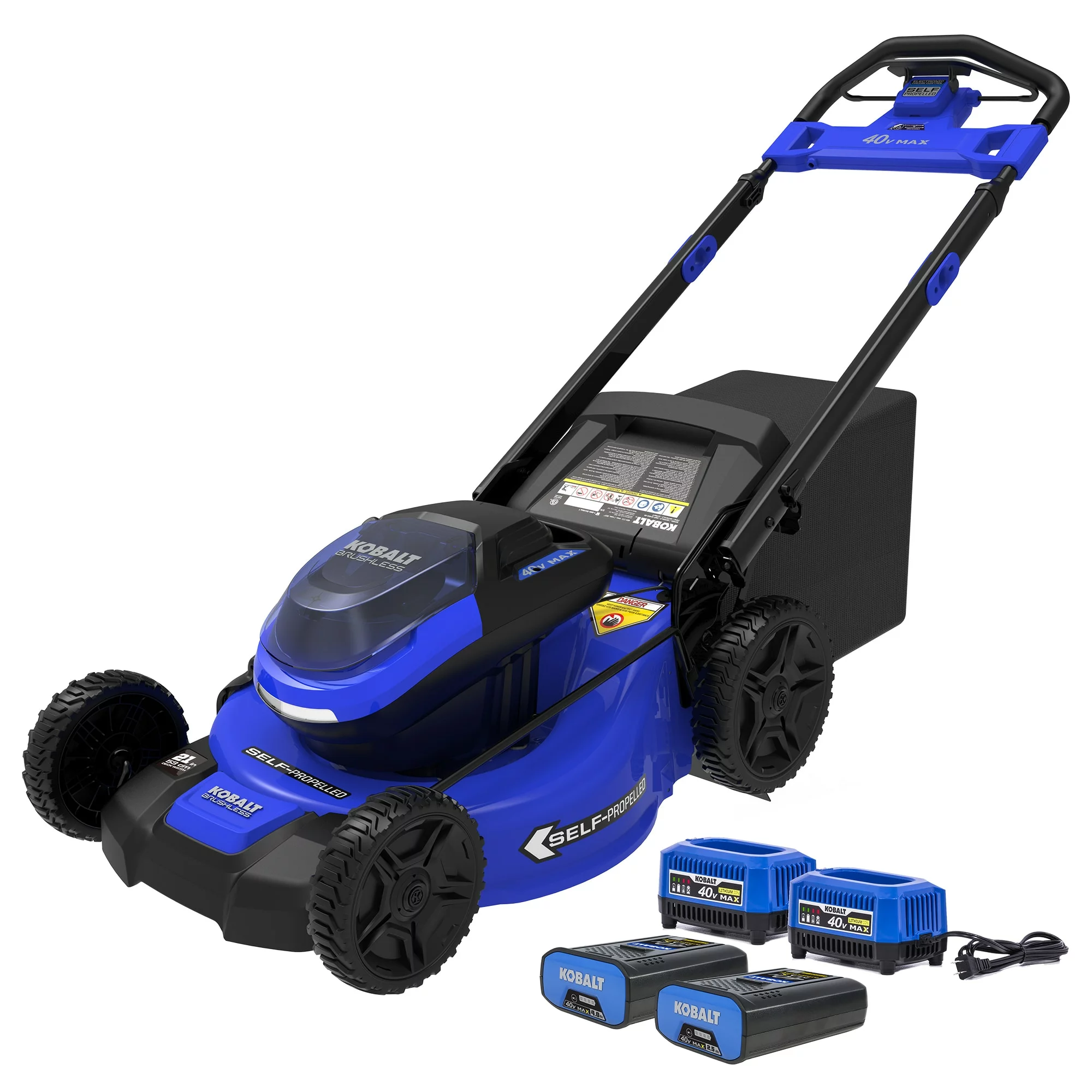 Kobalt 40-volt 21-in DP SP Mower with (2) 4 Ah Batteries, Charger - Outdoor Tools & Equipment