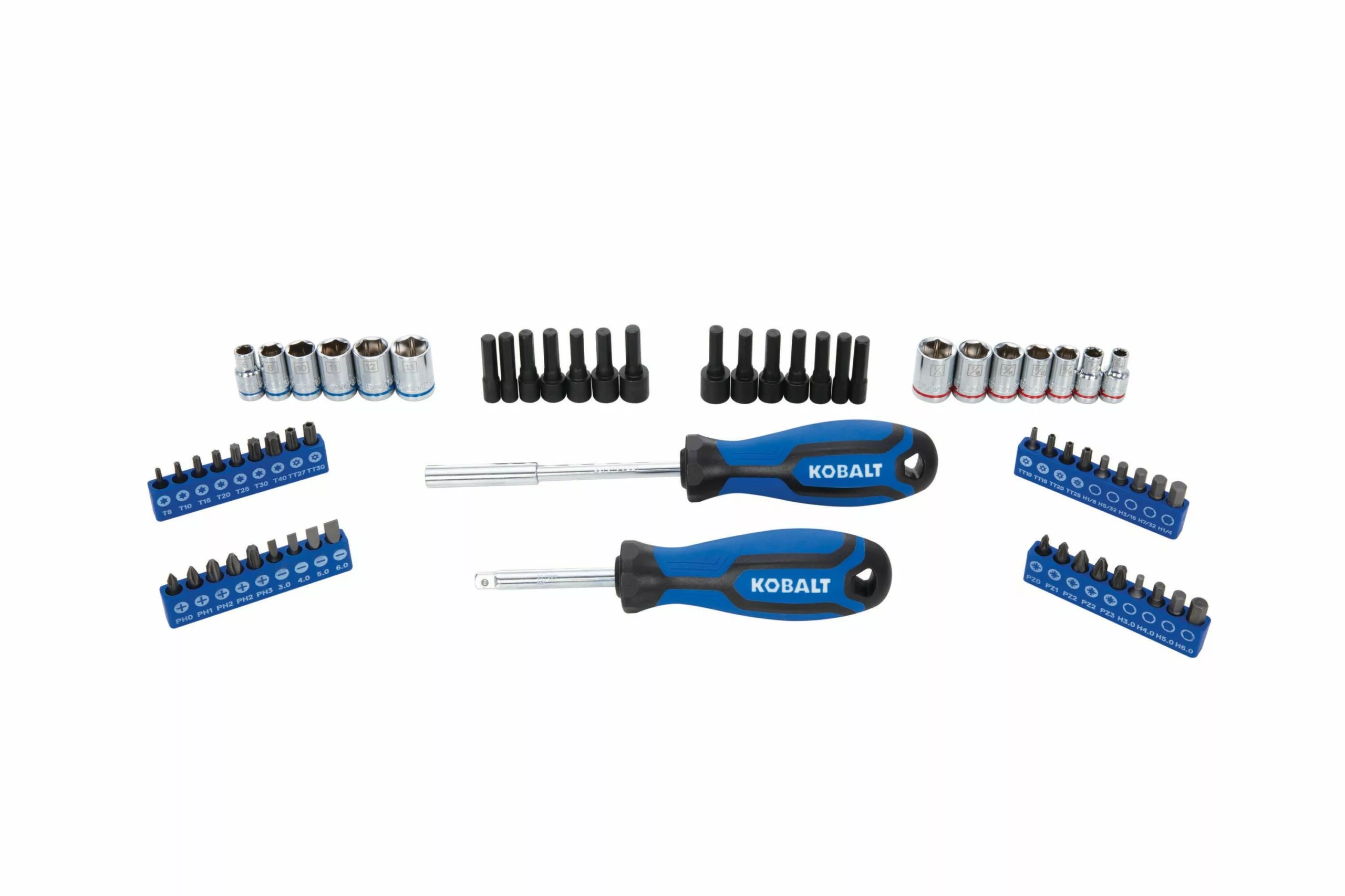 Kobalt 65-Piece Standard (SAE) and Metric Combination Polished Chrome Mechanics Tool Set - Hand Tools - Image 2
