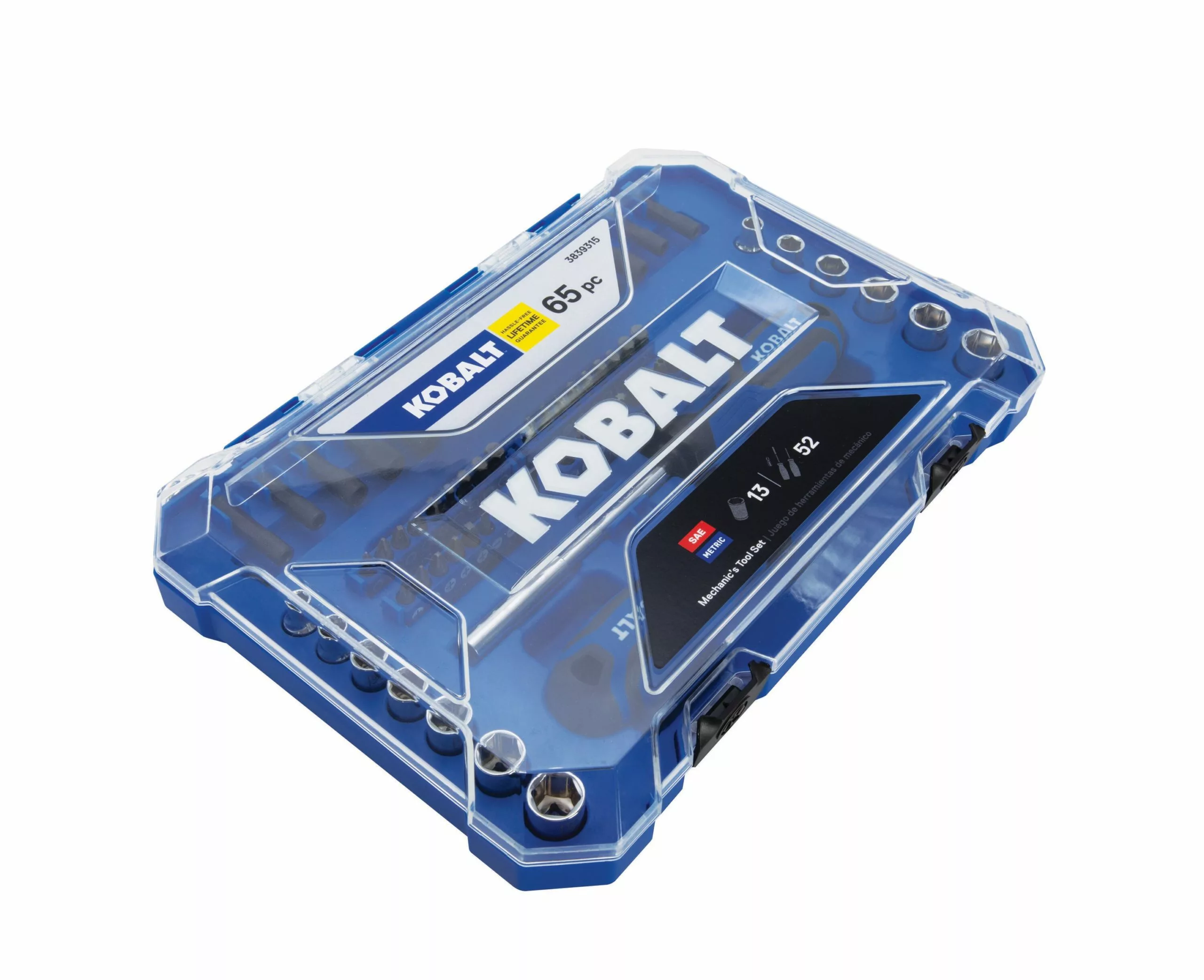 Kobalt 65-Piece Standard (SAE) and Metric Combination Polished Chrome Mechanics Tool Set - Hand Tools - Image 6