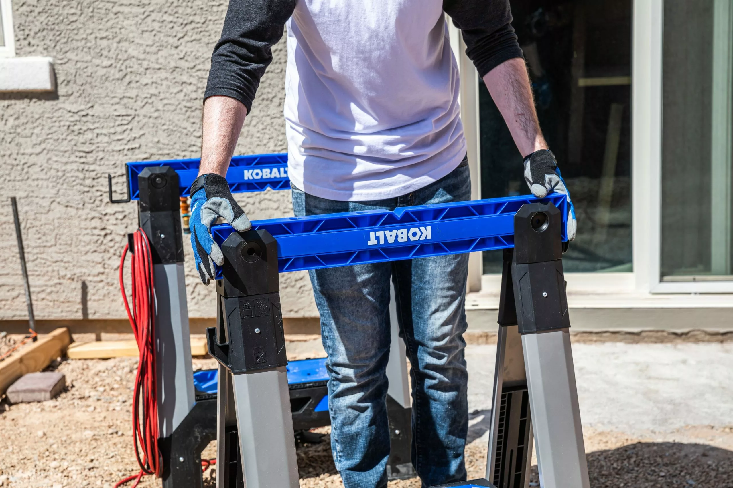 Kobalt 30.63-in W x 33.5-in H Adjustable Pp and Steel Construction Saw Horse (1000-lb Capacity) - Tool Storage & Work Benches - Image 20