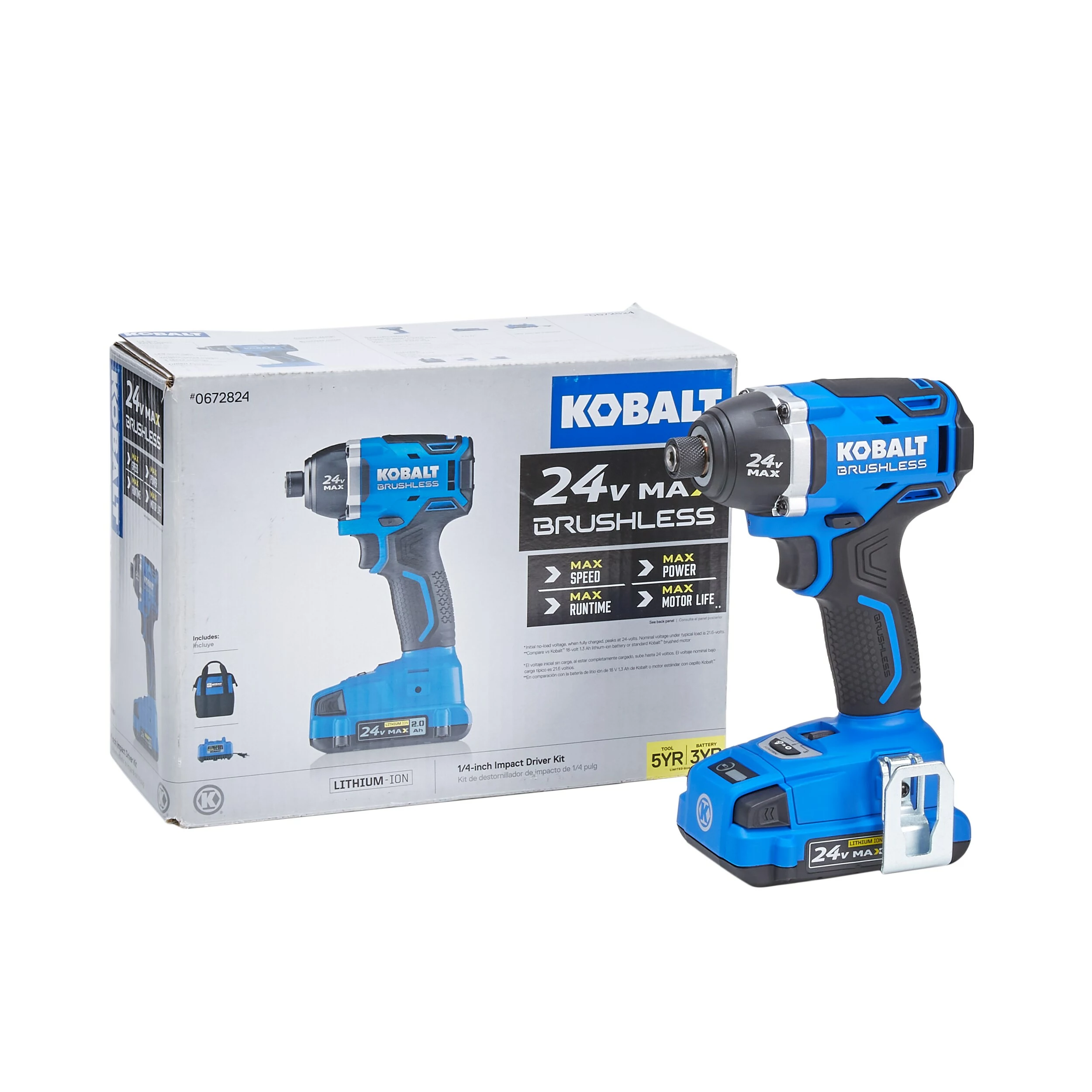 Kobalt 24-volt Max Variable Speed Brushless Cordless Impact Driver (1-Battery Included) - Power Tools - Image 7