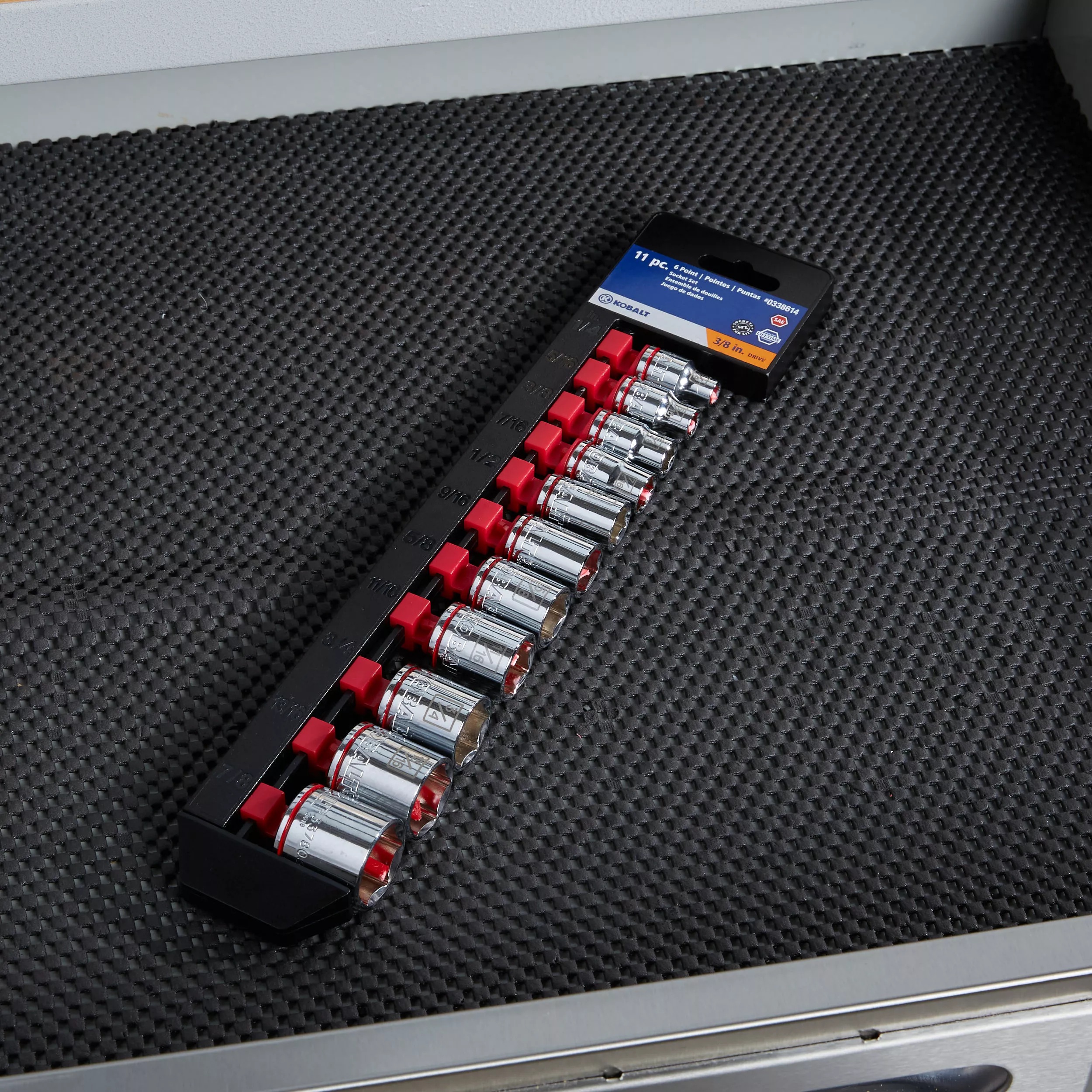 Kobalt 11-Piece Standard (SAE) 3/8-in Drive 6-point Set Shallow Socket Set - Hand Tools - Image 3