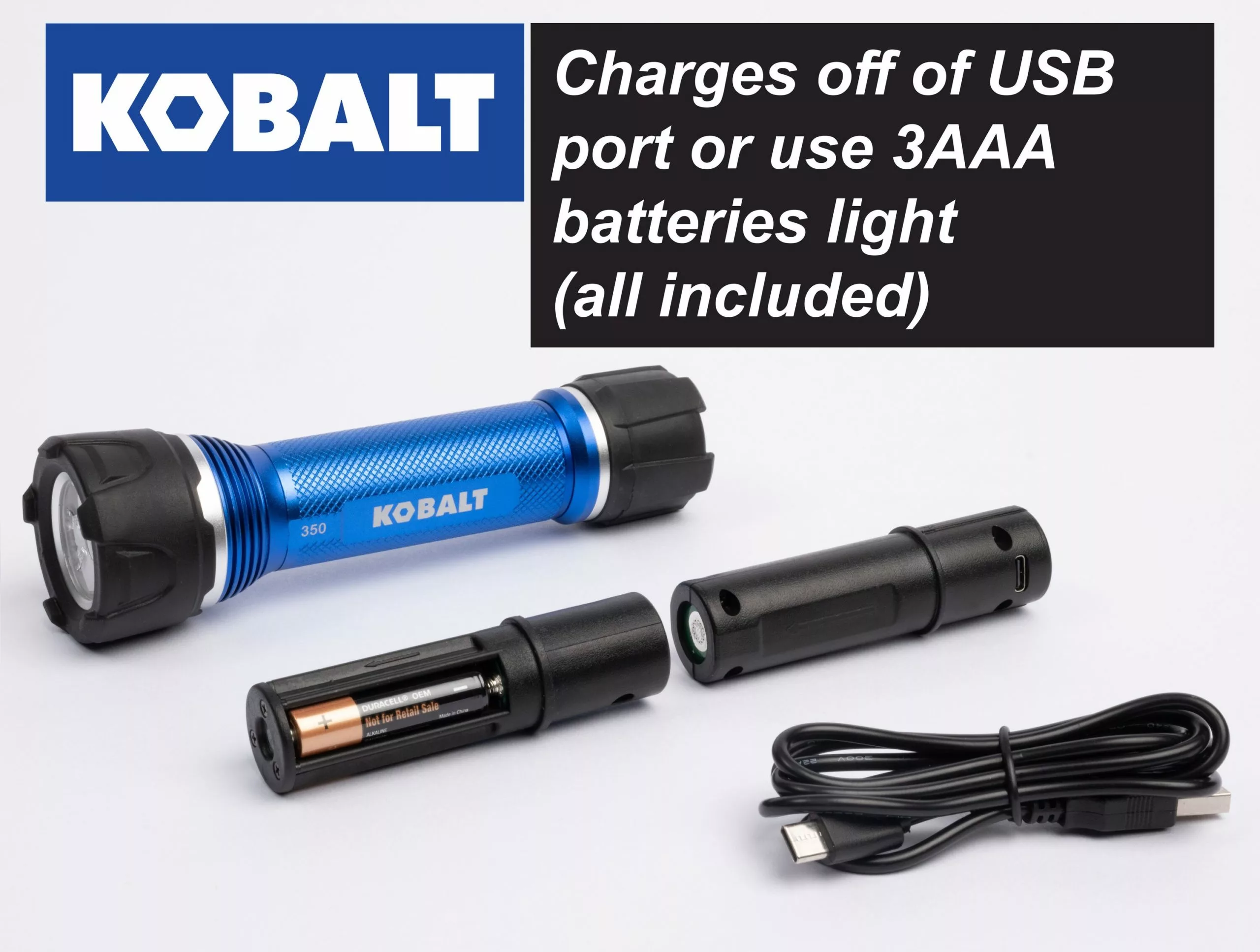 Kobalt 350-Lumen LED Rechargeable Flashlight - Flashlights & Flashlight Bulbs - Image 4
