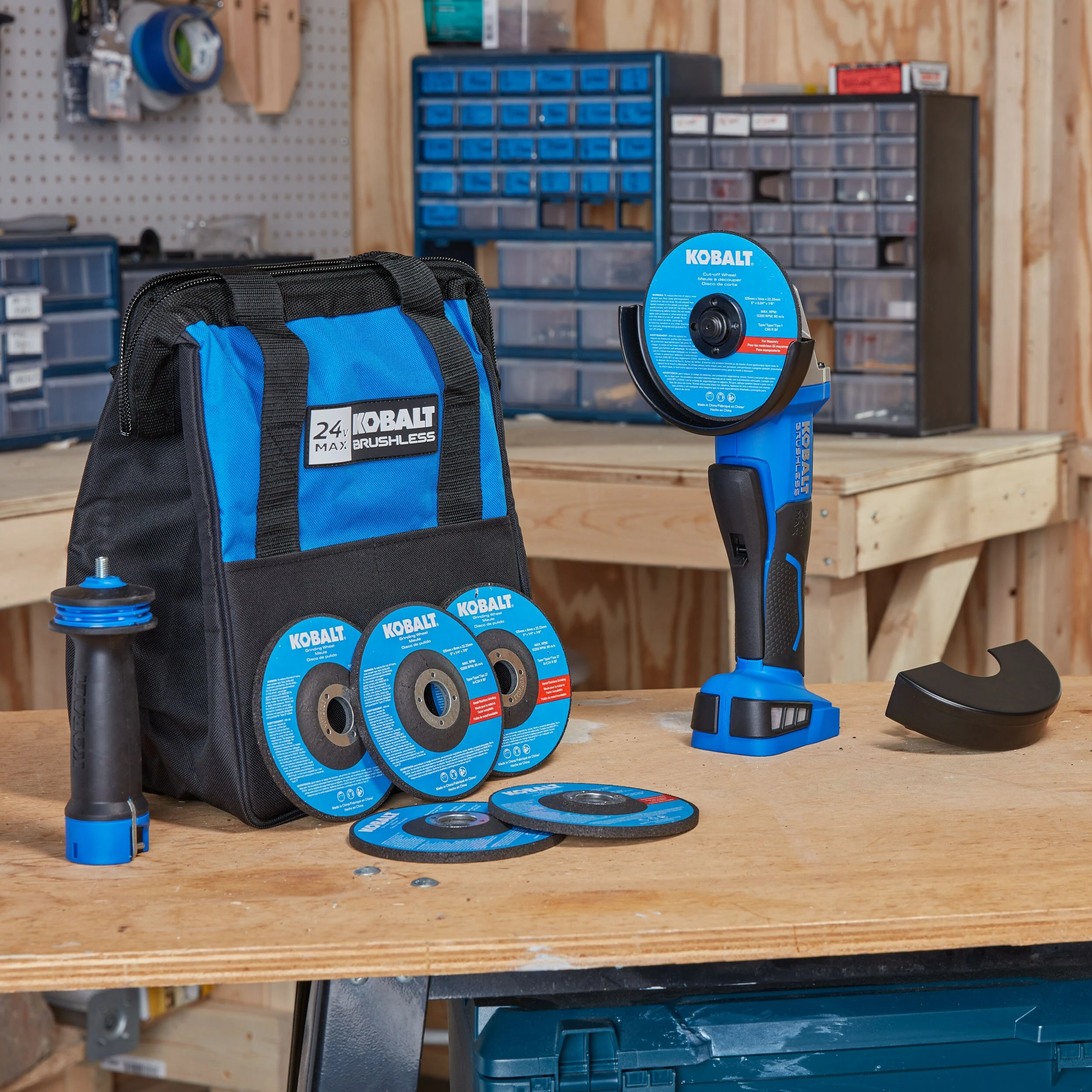 Kobalt 5-in 24-Volt Max Paddle Switch Brushless Cordless Angle Grinder (1-Battery and charger Included) - Power Tools - Image 5