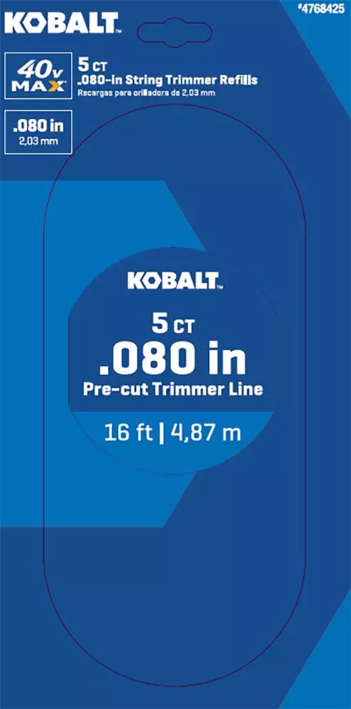 Kobalt 5-Pack 16-ft Spool 0.08-in Gen4 Pre-cut Trimmer Line - Outdoor Tools & Equipment - Image 2